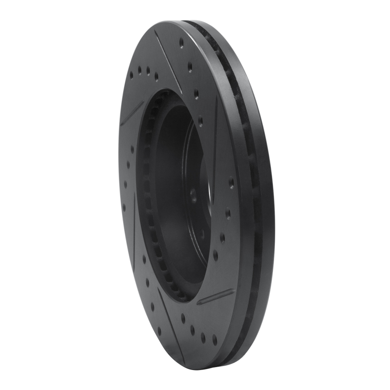 Kia Sedona Brake Rotor (1) - Front Left - R1 Concepts - Drilled & Slotted - Black - 2002